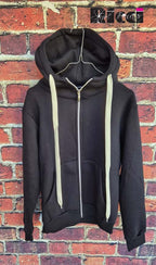 Adon felpa cappuccio aperta con zip felpata colore nero