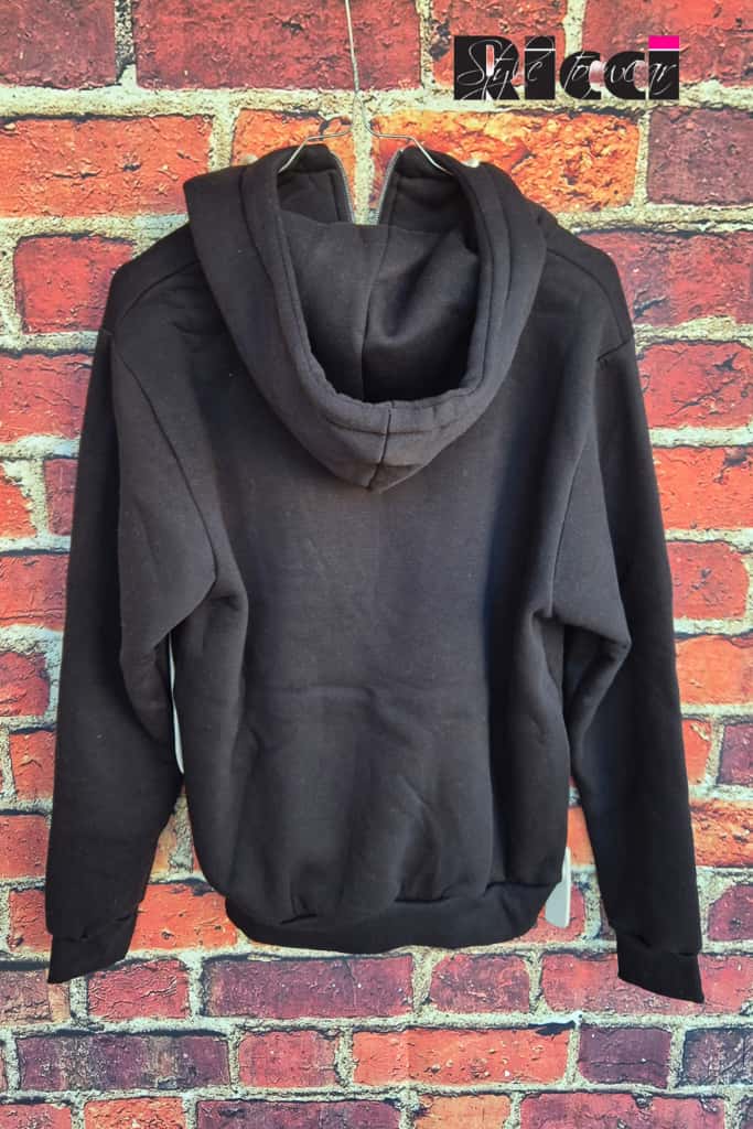 Adon felpa cappuccio aperta con zip felpata colore nero