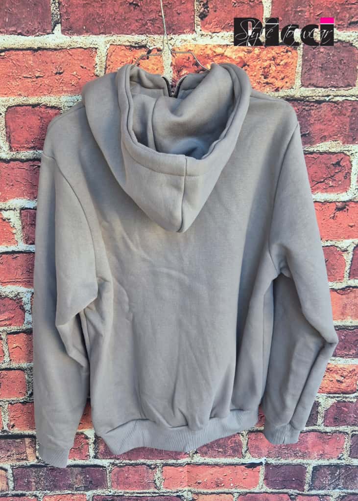 Adon felpa cappuccio aperta con zip felpata colore grigio ferro