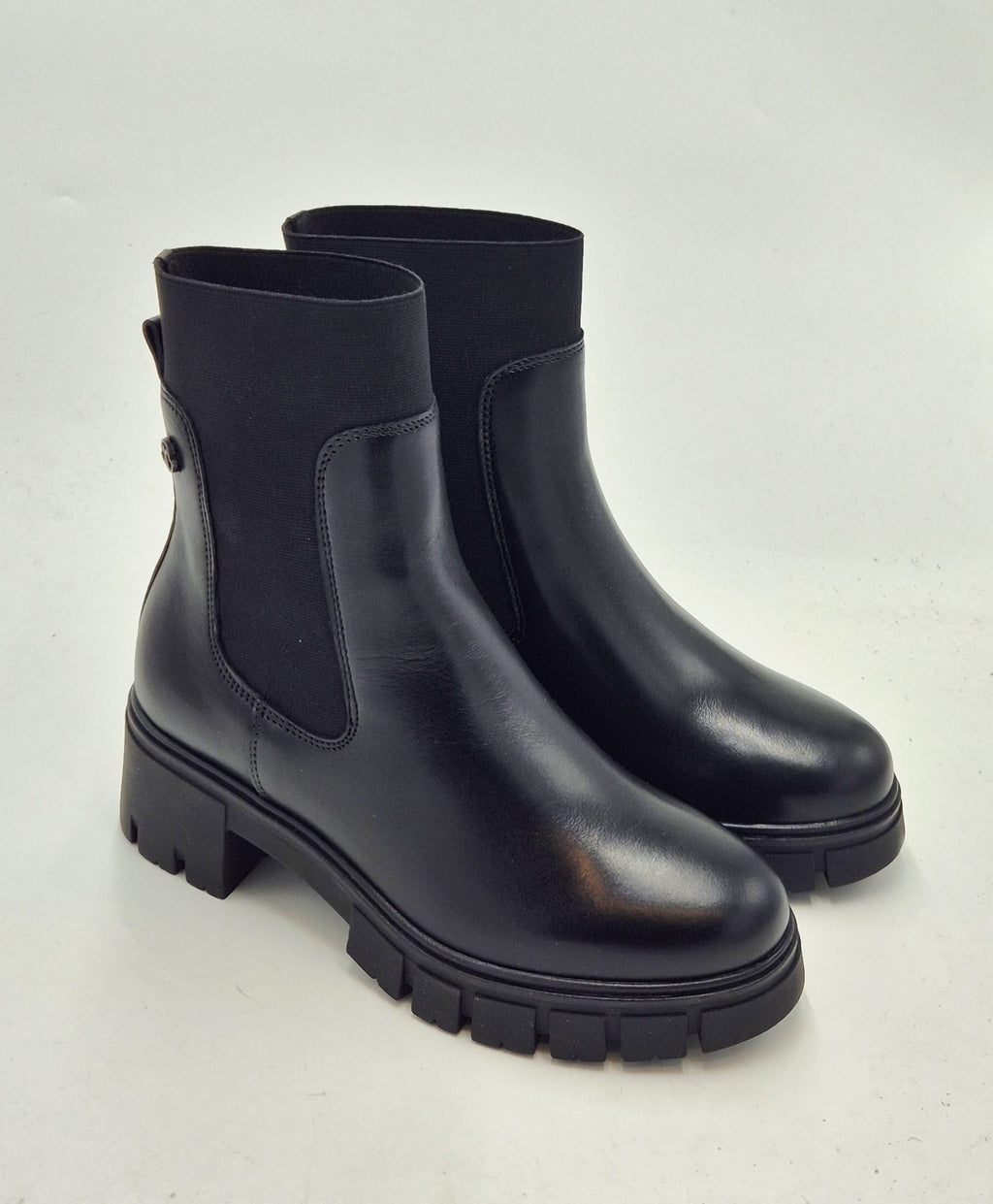 Janet & janet tronchetto pelle con elastico J532A BLACK nero