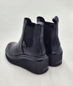 Janet & janet tronchetto con zeppa pelle con elastico J463A BLACK nero