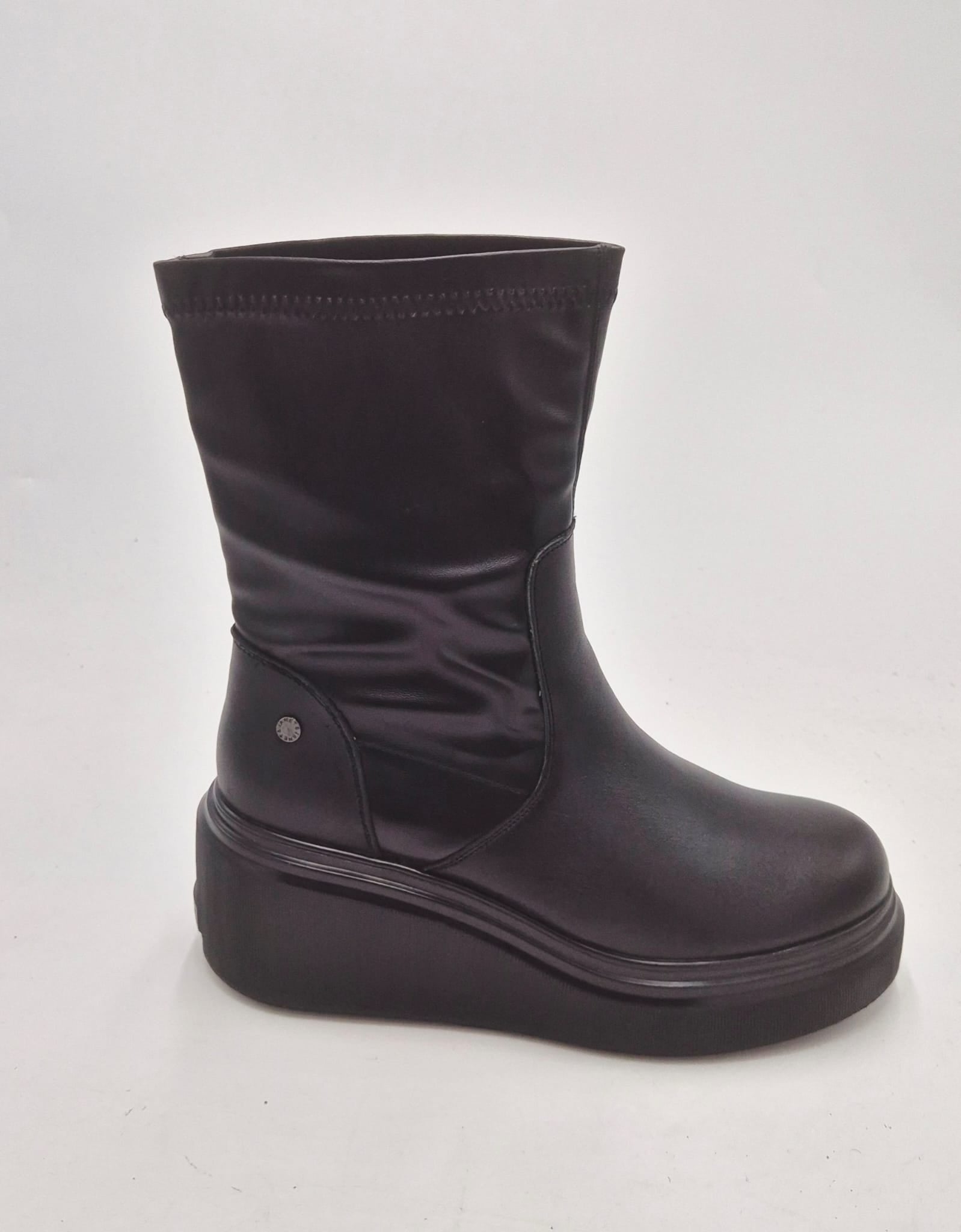 Janet & janet tronchetto con zeppa pelle elasticizzata J460A BLACK nero