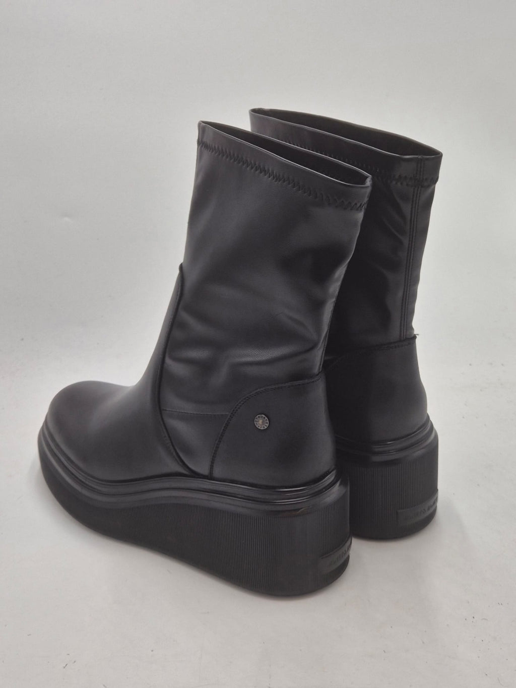 Janet & janet tronchetto con zeppa pelle elasticizzata J460A BLACK nero