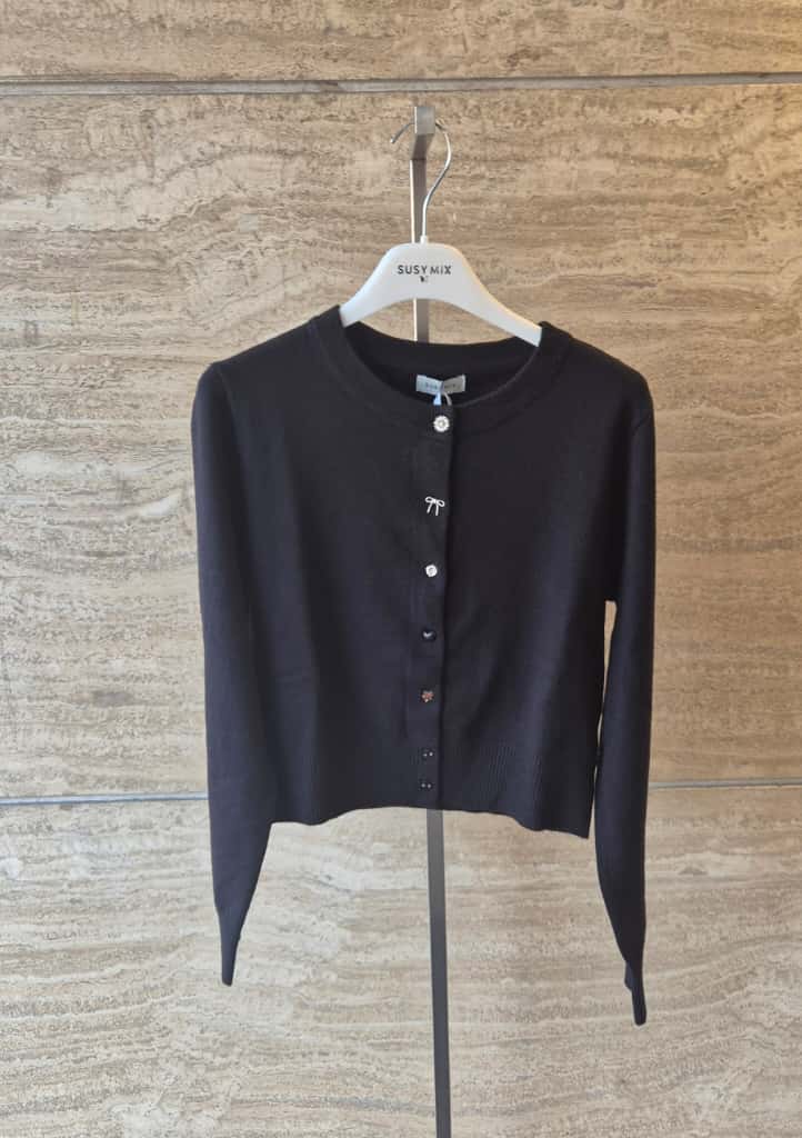 Susy mix cardigan coreana bottoni nero 880125