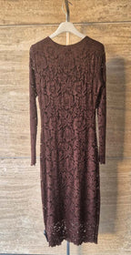 Susy mix abito pizzo manica lunga A109271 U75 marrone