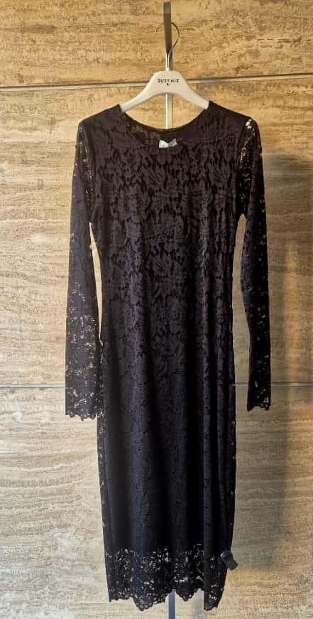 Susy mix abito pizzo manica lunga A109271 U70 nero