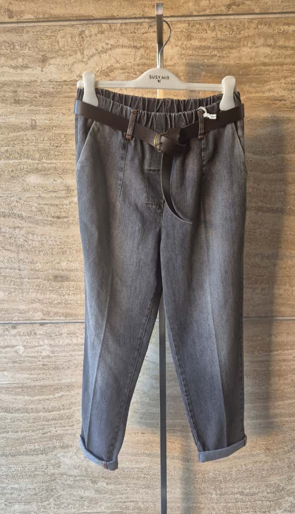 Susy mix jeans denim grigio con cintura 807554KACB25U46