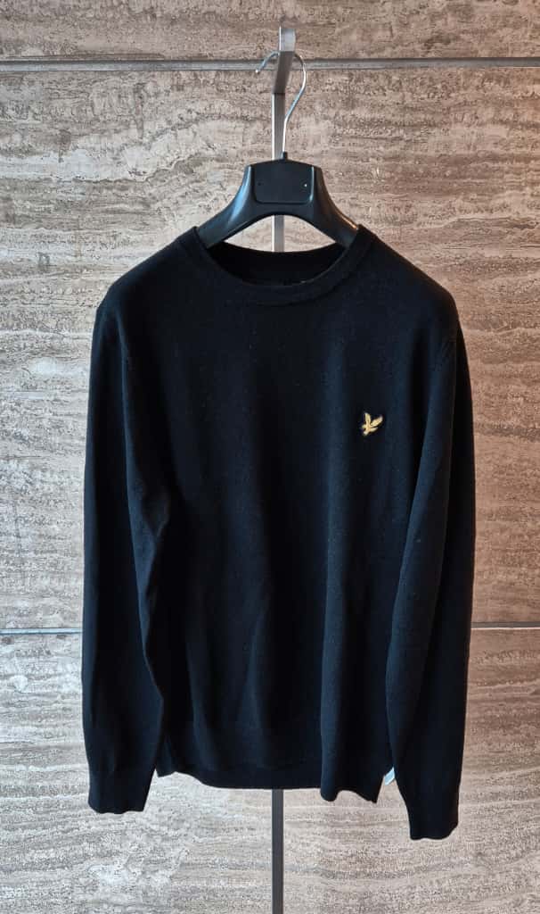 Lyle & Scott maglia girocollo cotton merinos KN2110VCZ86 nero