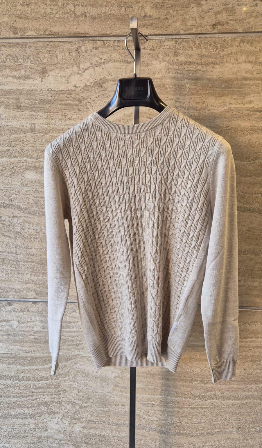 Seinse maglia con trecce contrasto MI3077BEIGE