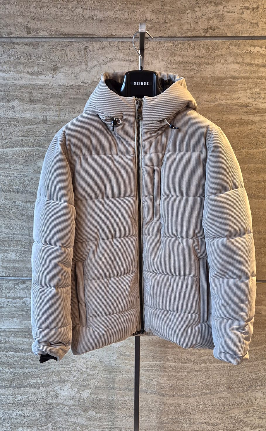 Seinse giacchetto velluto imbottito beige pietra GBI1095