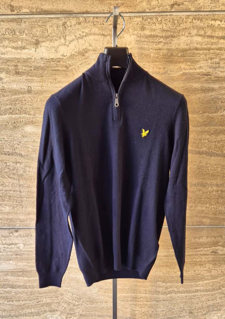 Lyle & Scott maglia mezza zip cotton merinos KN2112VC271 blu