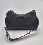 Guess borsa sbaguette a spalla logo embossed HWPD988818 nero