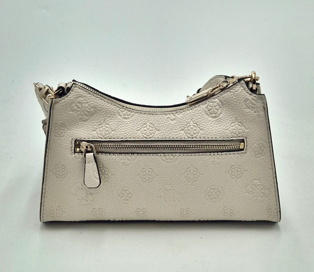 Guess borsa sbaguette a spalla logo embossed HWPD988818 panna