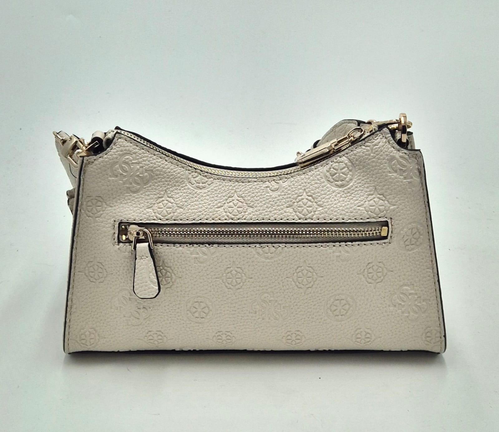 Guess borsa sbaguette a spalla logo embossed HWPD988818 panna