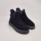 Emanuelle Vee polacchino camoscio con pelliccia 452M809310 nero