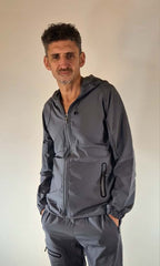 Zayne completo tuta pantalone + giacca zip KD1538 grigio