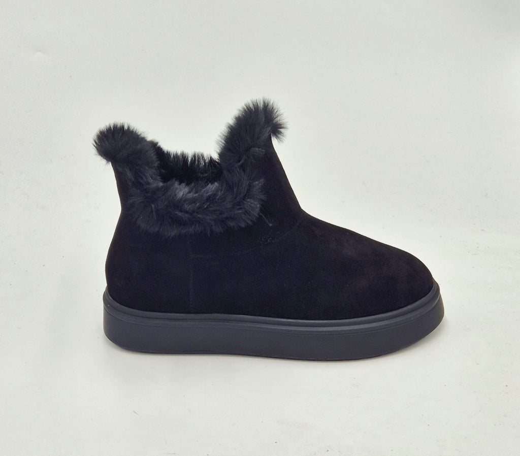 Emanuelle Vee polacchino camoscio con pelliccia 452M809310 nero