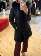 Susy mix piumino con ecopelliccia 1603U75 nero