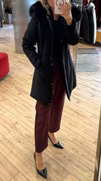 Susy mix piumino con ecopelliccia 1603U75 nero