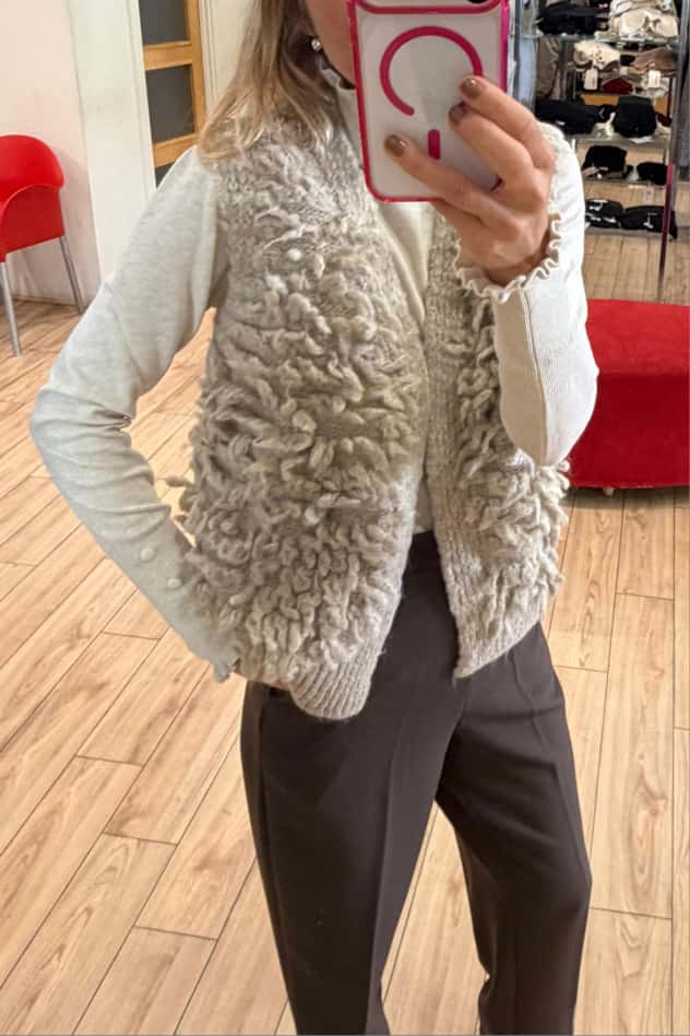 You decide gilet in maglia con mongolia AL62460 fango