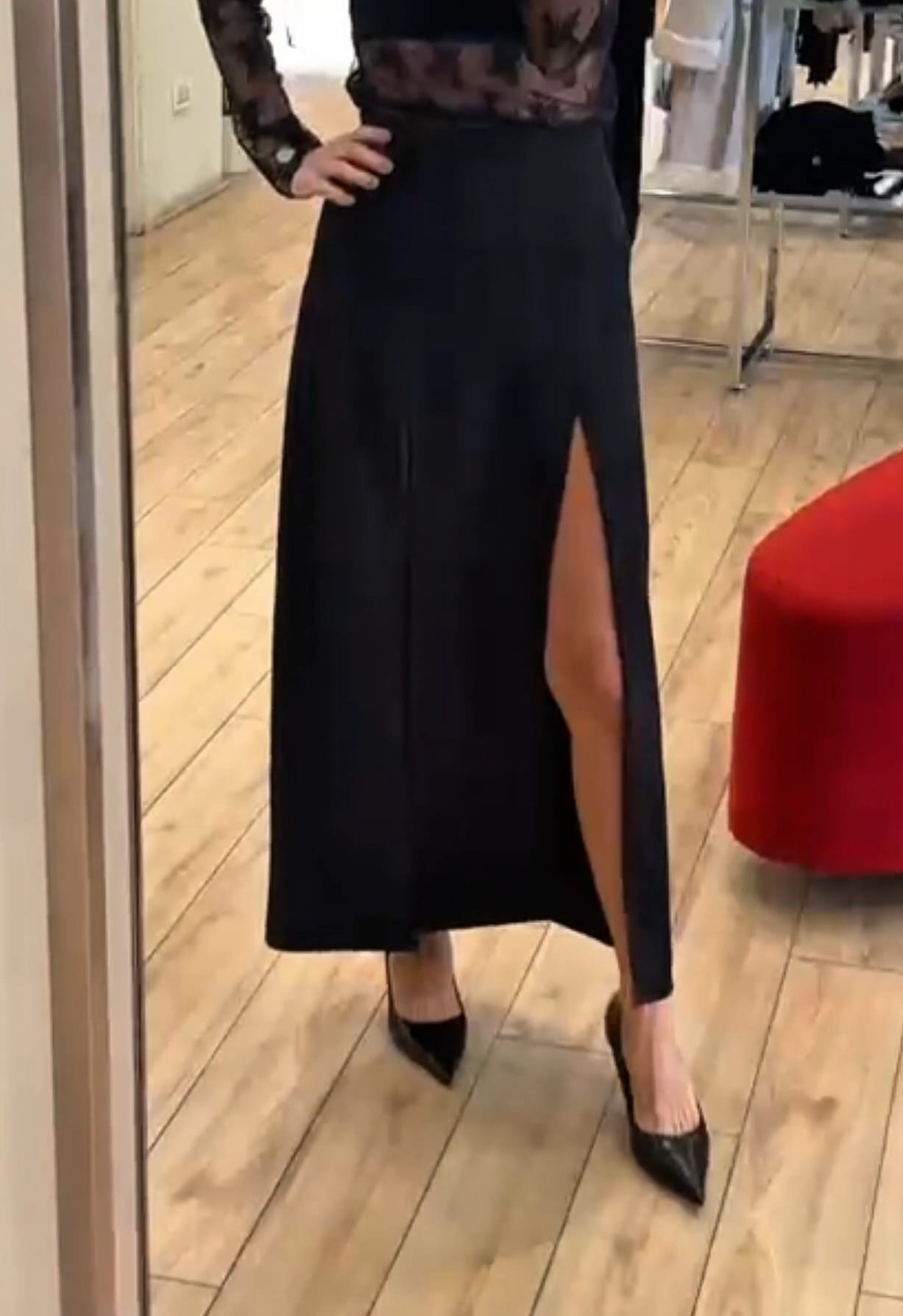 Susy mix gonna lunga con spacchi SM196AU75 nero