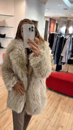 Susy mix ecopelliccia midi beige 2486125U13