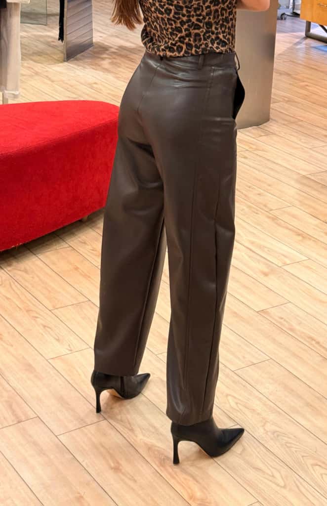 Susy mix pantalone baloon in ecopelle testa di moro PP266T10U70