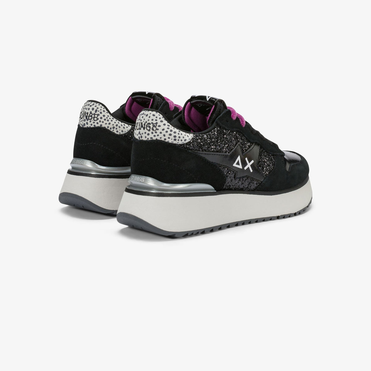 Sun 68 sneaker donna Z46230 big stargirl glitter nero