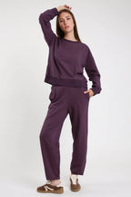 Susy Mix tuta felpa + pantalone cotone stretch 2747 ue2 bordeaux