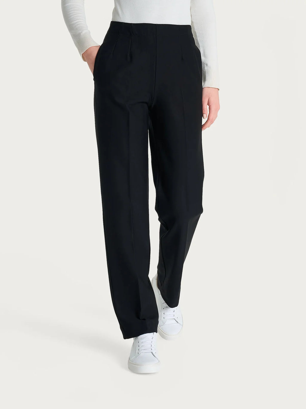 Ragno pantalone dritto in tessuto compact DO32PP020 nero