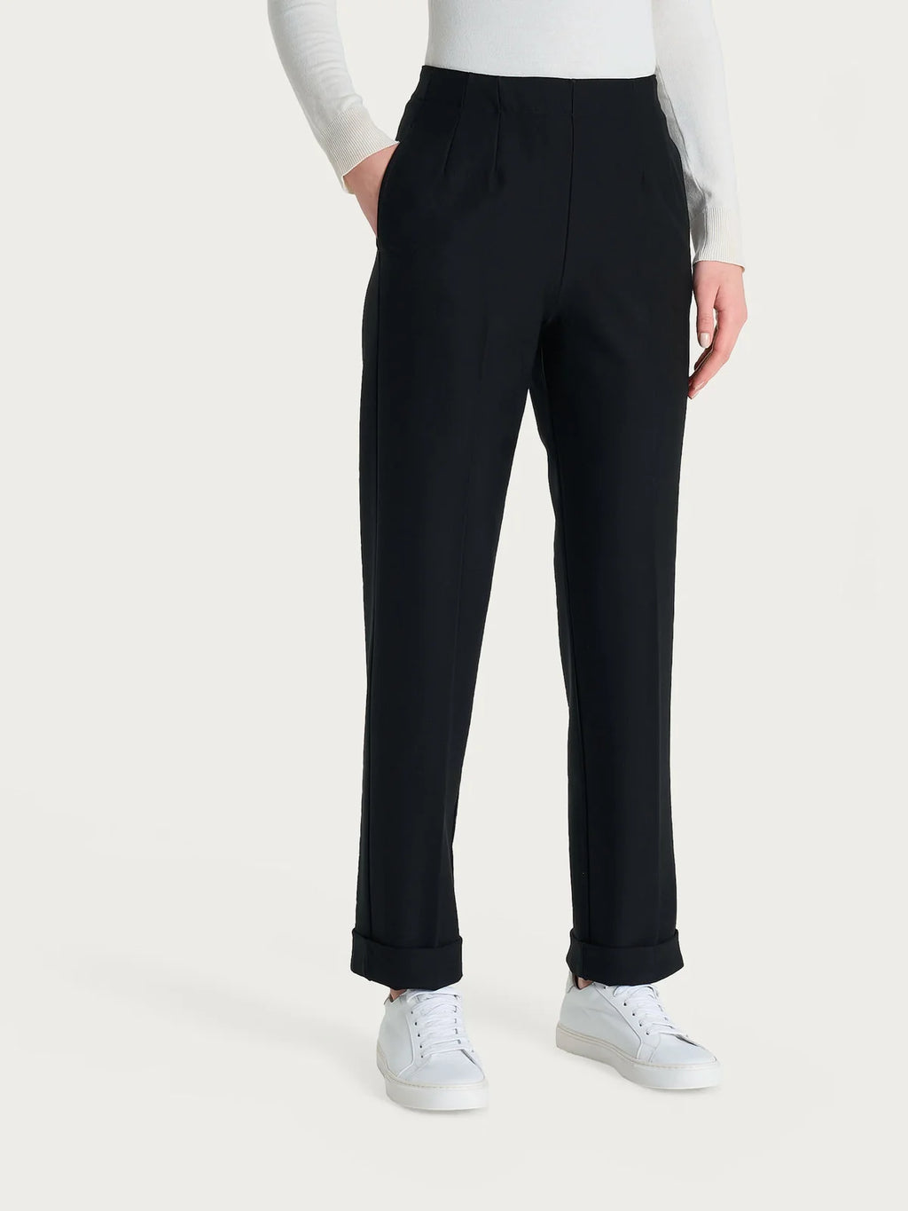 Ragno pantalone dritto in tessuto compact DO32PP020 nero