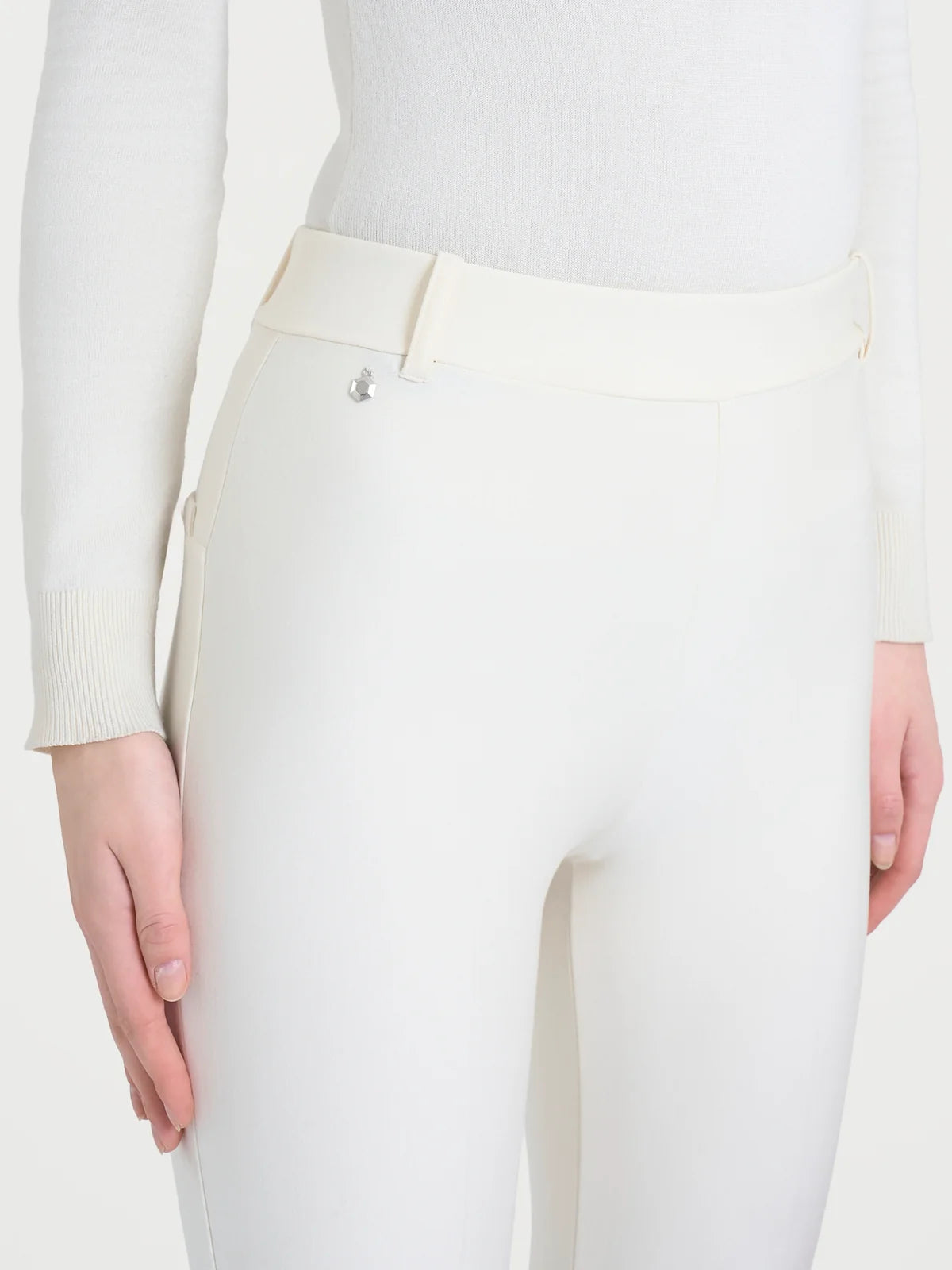 Ragno pantalone slim dritto in tessuto compact D091PW004 avorio