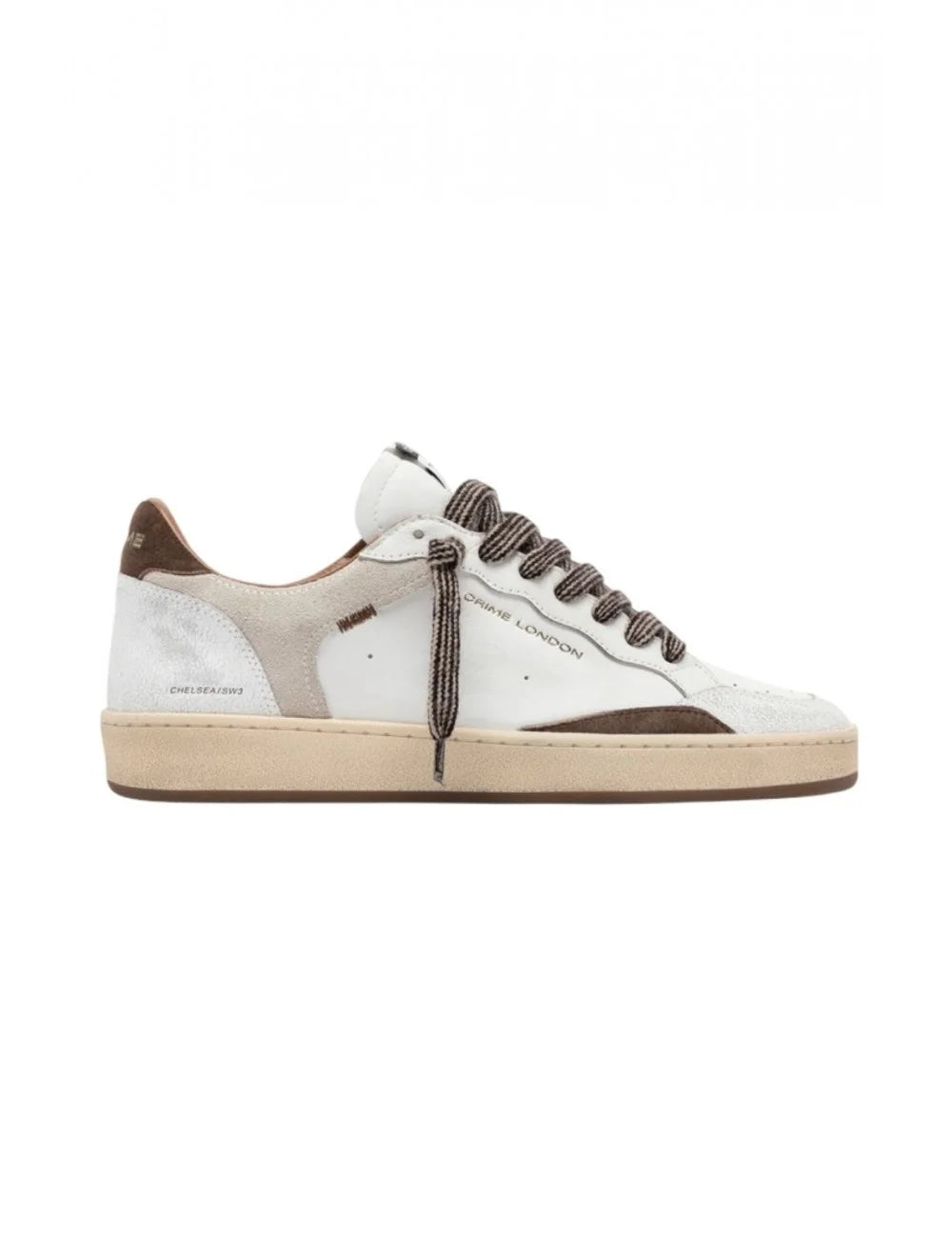Crime scarpa uomo pelle bianca/beige/marrone 10200AA910