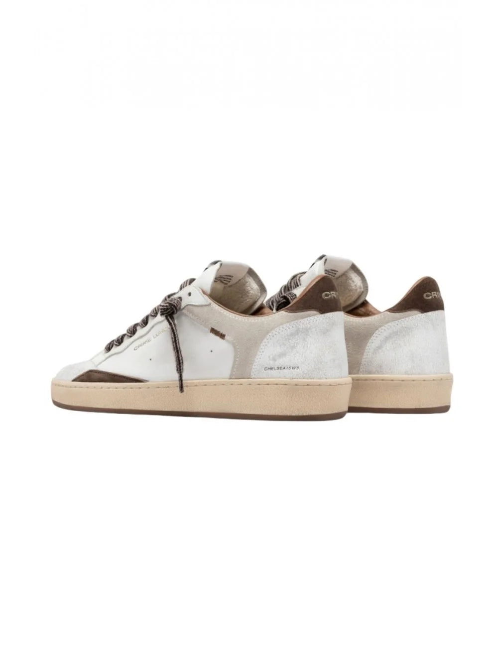 Crime scarpa uomo pelle bianca/beige/marrone 10200AA910