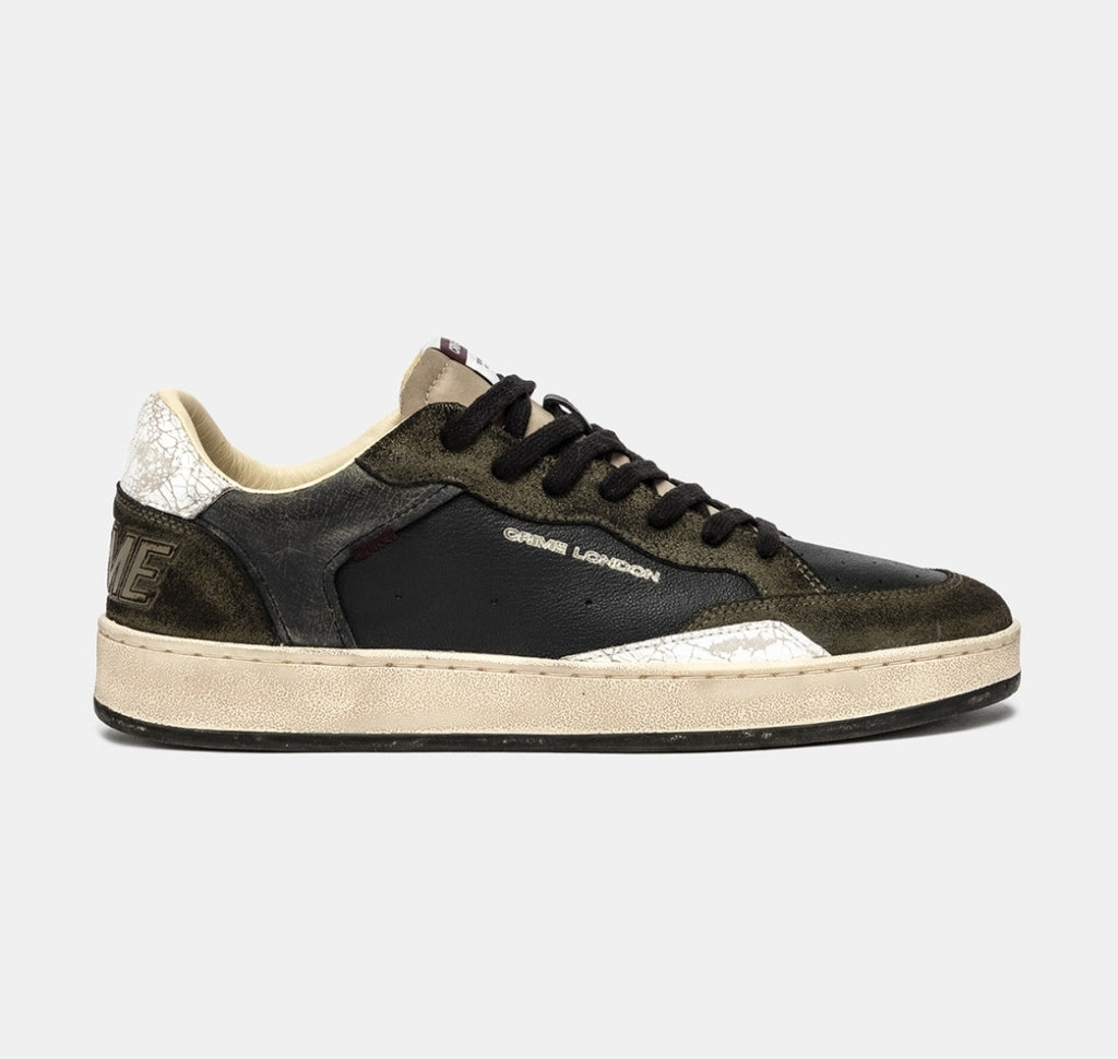 Crime scarpa uomo pelle nera/verde 11204AA8
