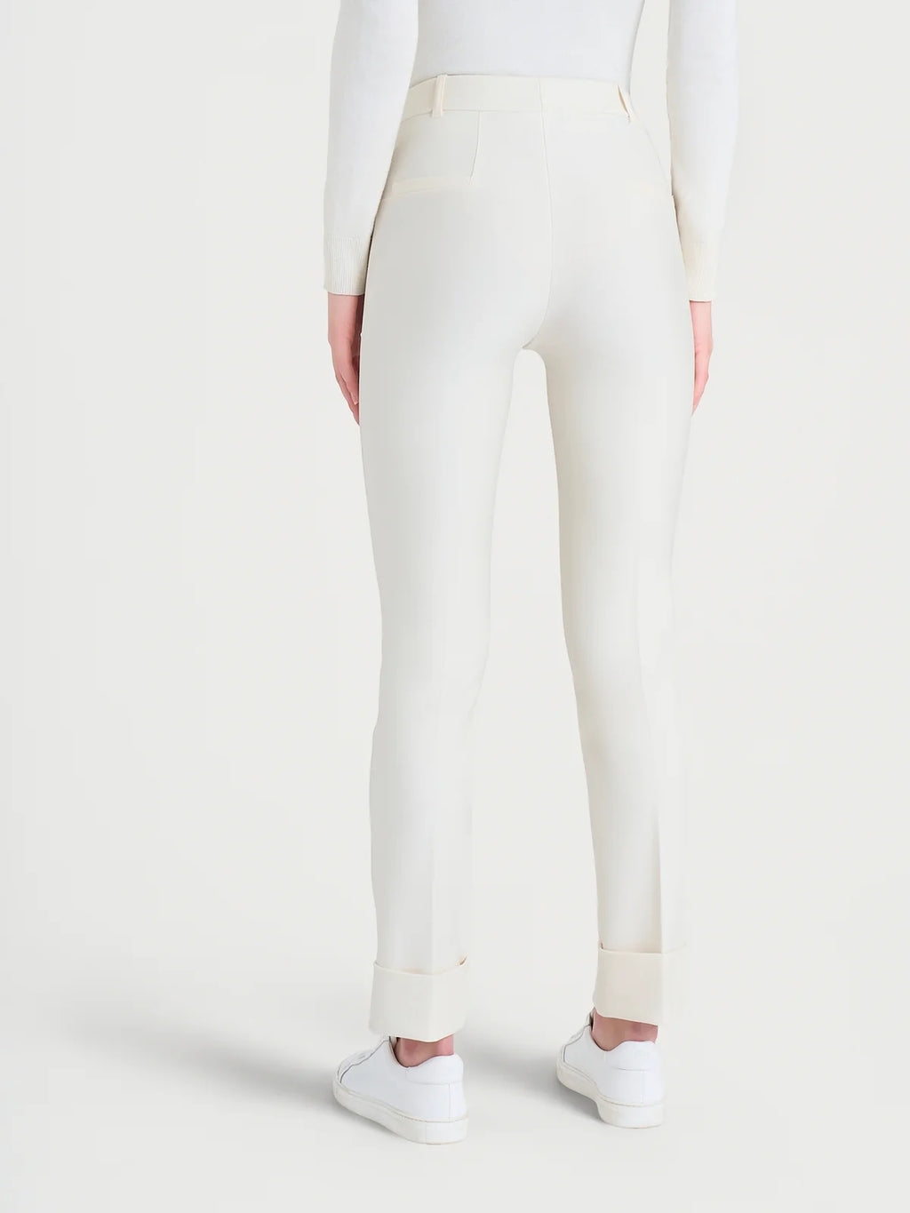 Ragno pantalone slim dritto in tessuto compact D091PW004 avorio