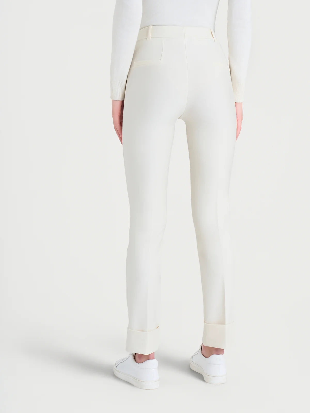 Ragno pantalone slim dritto in tessuto compact D091PW004 avorio