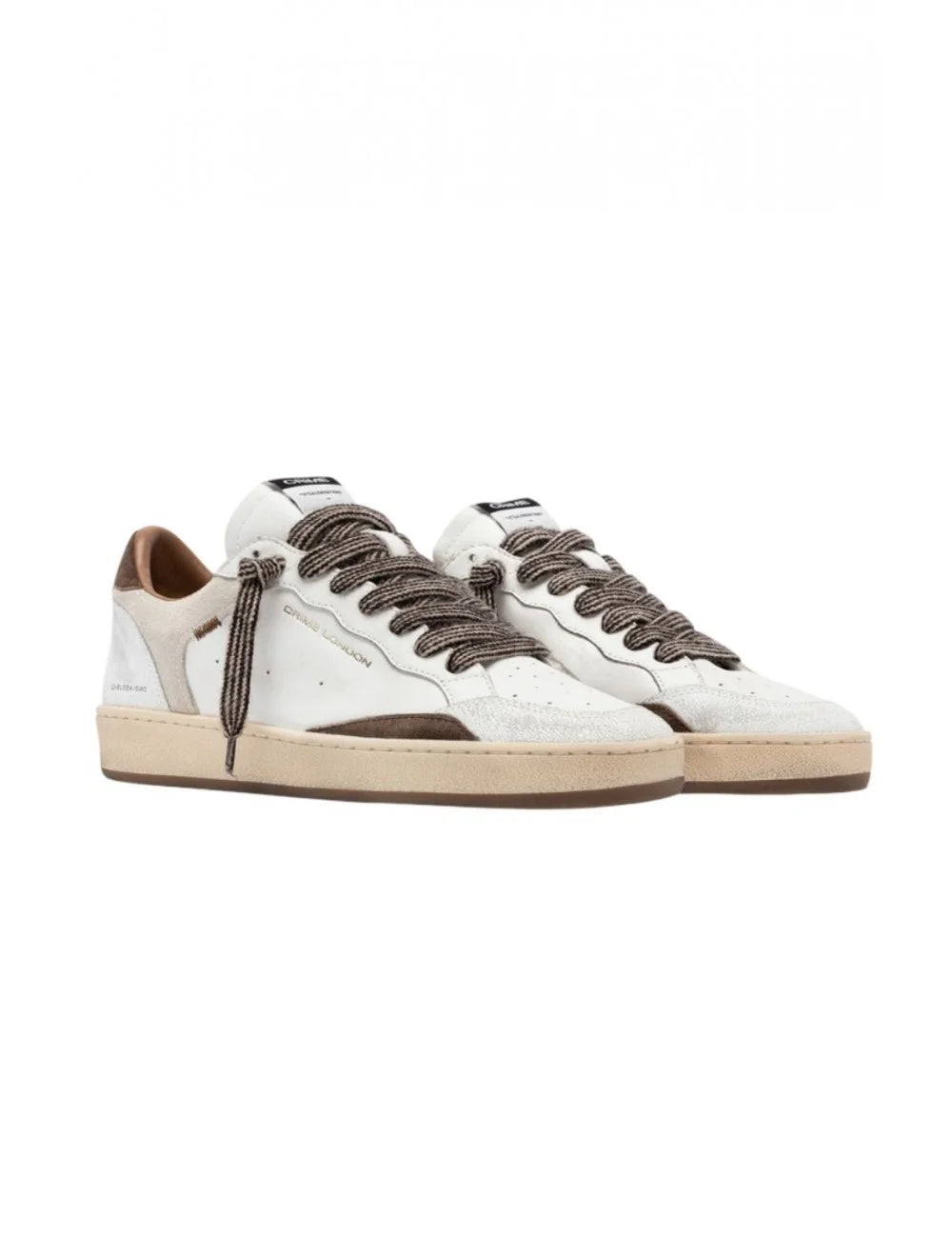 Crime scarpa uomo pelle bianca/beige/marrone 10200AA910