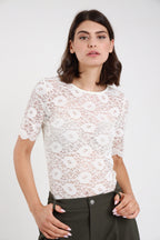 Susy mix t-shirt pizzo C2241WU80 panna