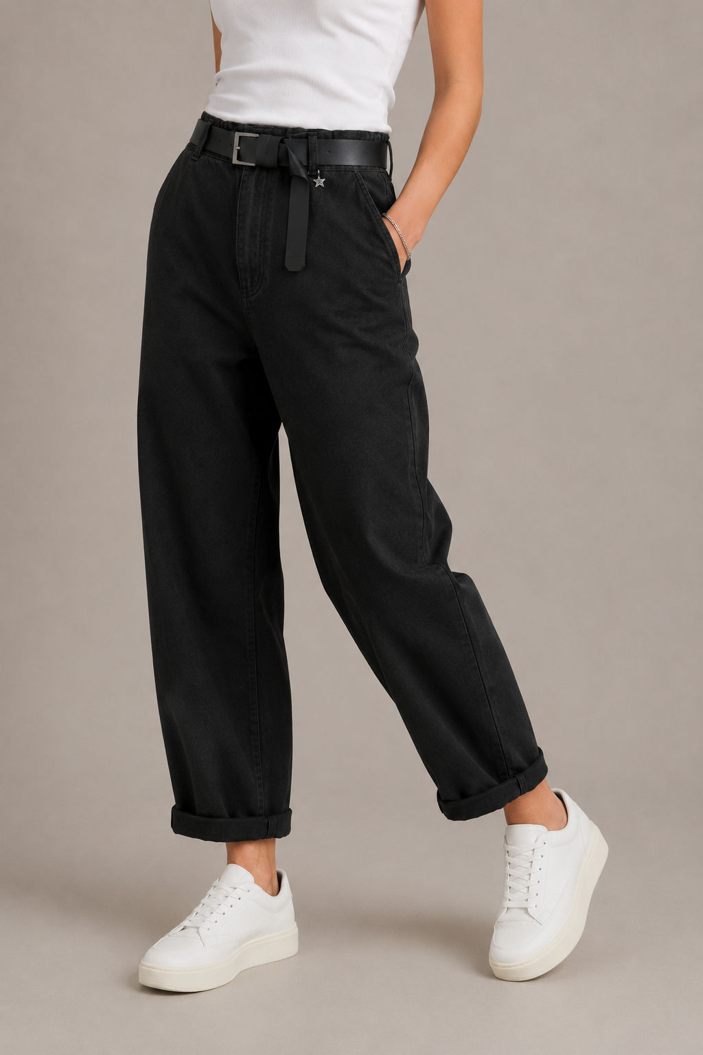 Susy Mix pantalone baloon con stellina 58300PEA U75 nero