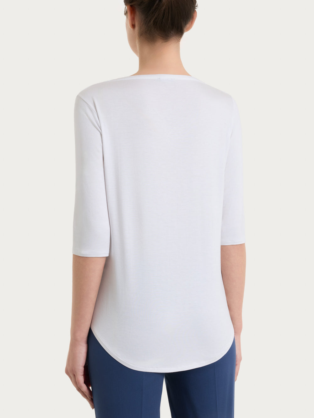 Ragno maglia viscosa scollo v DS48TW bianco