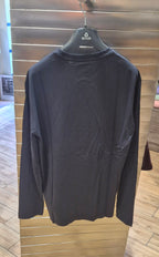 Armani ax t-shirt cotone manica lunga blu con logo XM000364F12308UB101