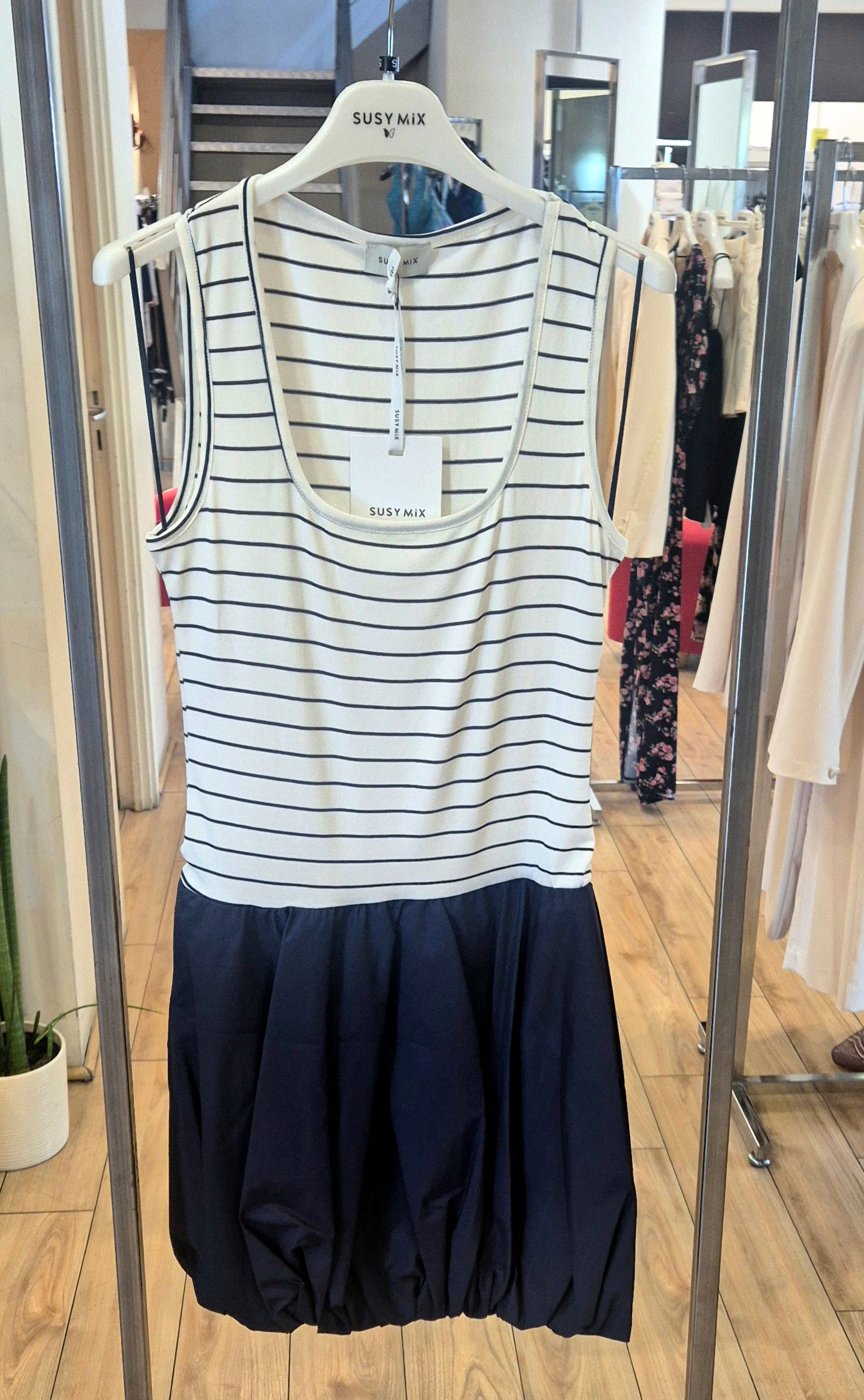 Susy Mix abito cotone rigato + blu SH004313U16