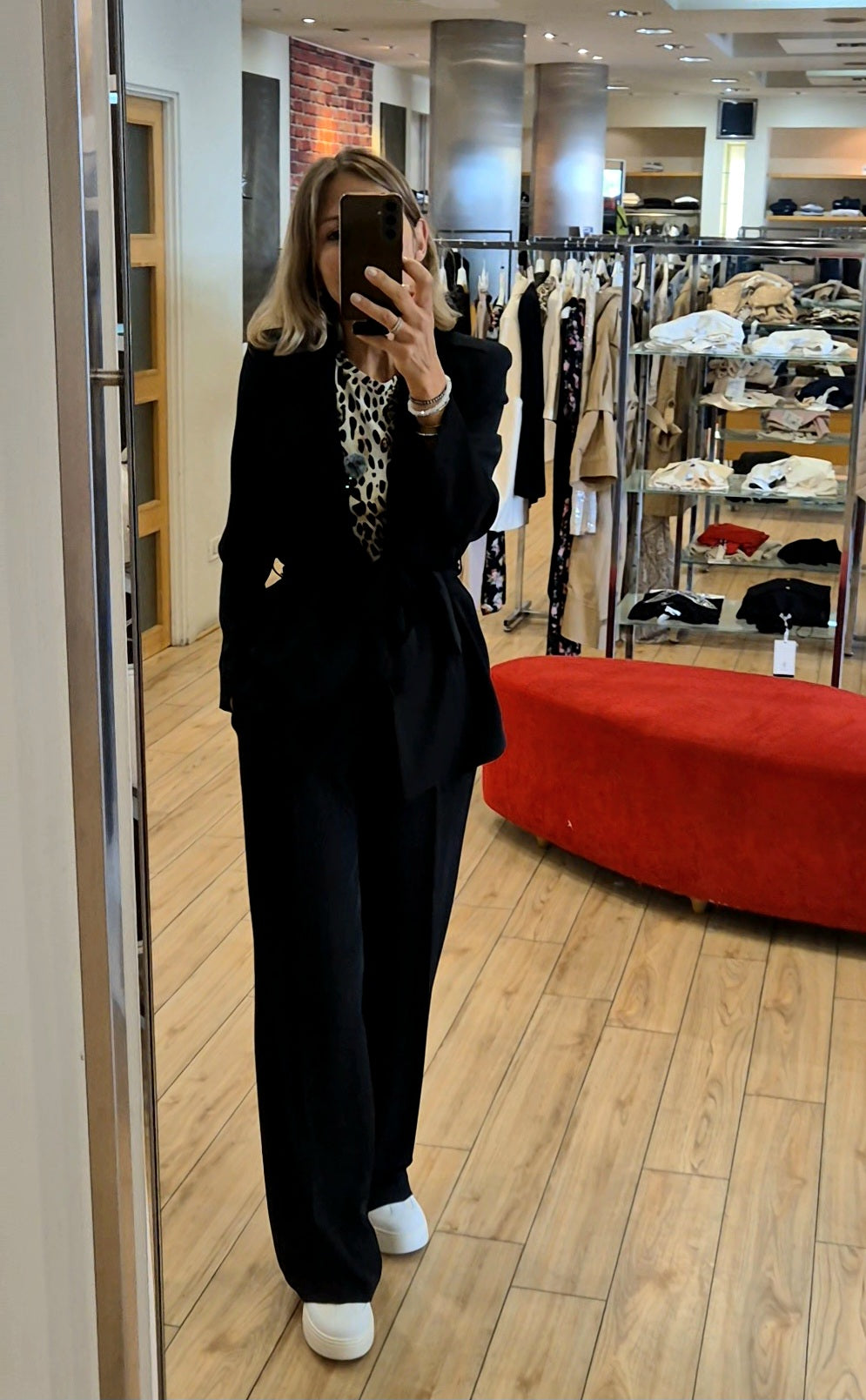 Susy mix completo giacca con cintura + pantalone 303211U75 nero