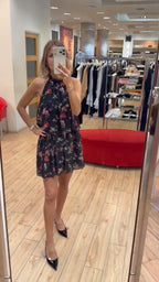 Susy Mix abito MISTOVISCOSA STRETCH FLOREALE BASE NERA