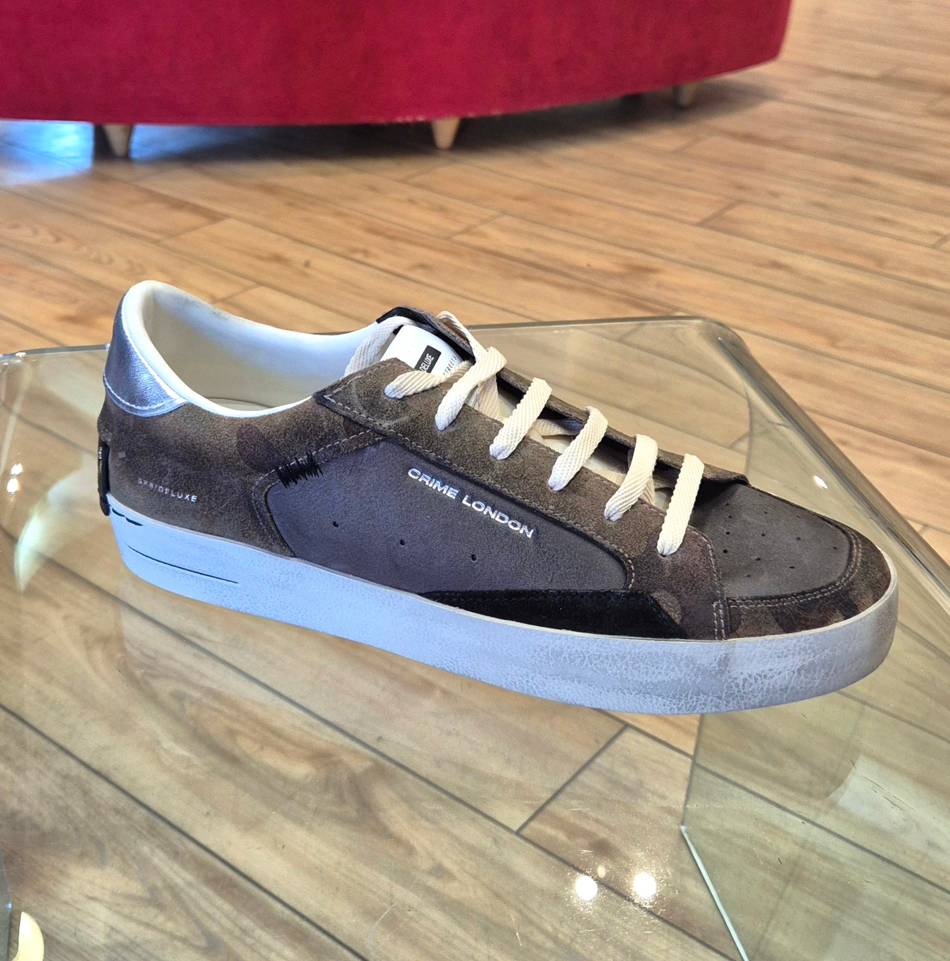 Crime scarpa uomo sk8 deluxe pelle marrone/verde 15108aa783