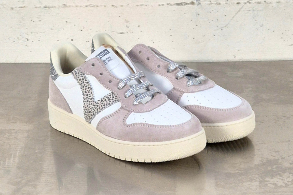 Victoria scarpa donna 1258277 pelle e camoscio plata glitter argento
