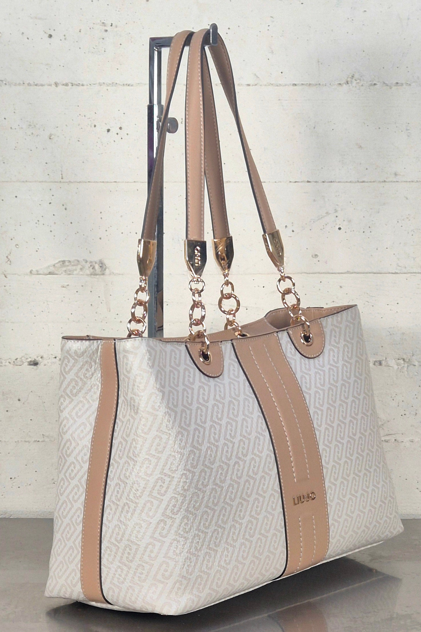 Liu Jo borsa tote ematite logata AA6104E118MC3920 naturale