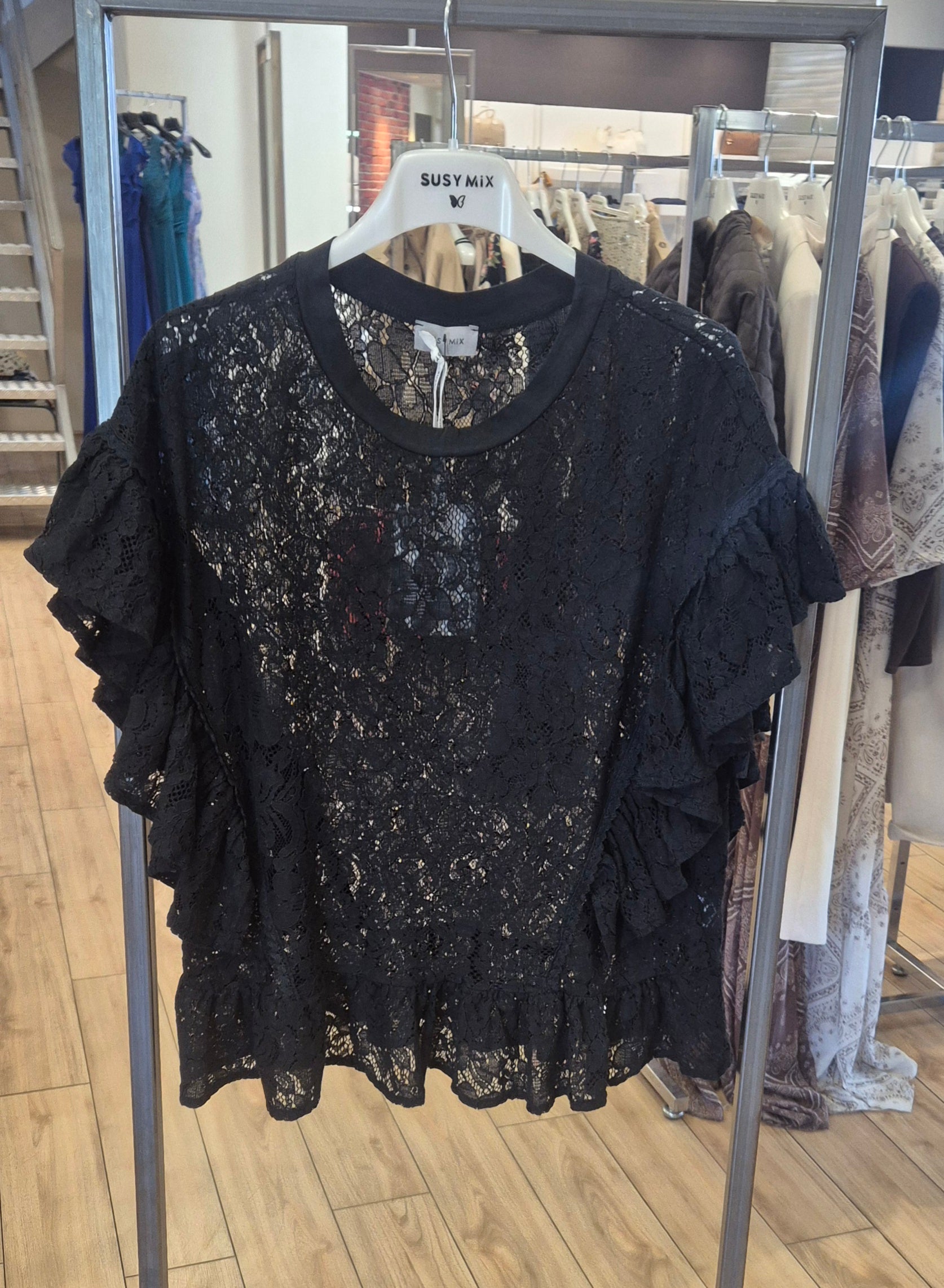 Susy Mix t-shirt pizzo 33090U75 nero