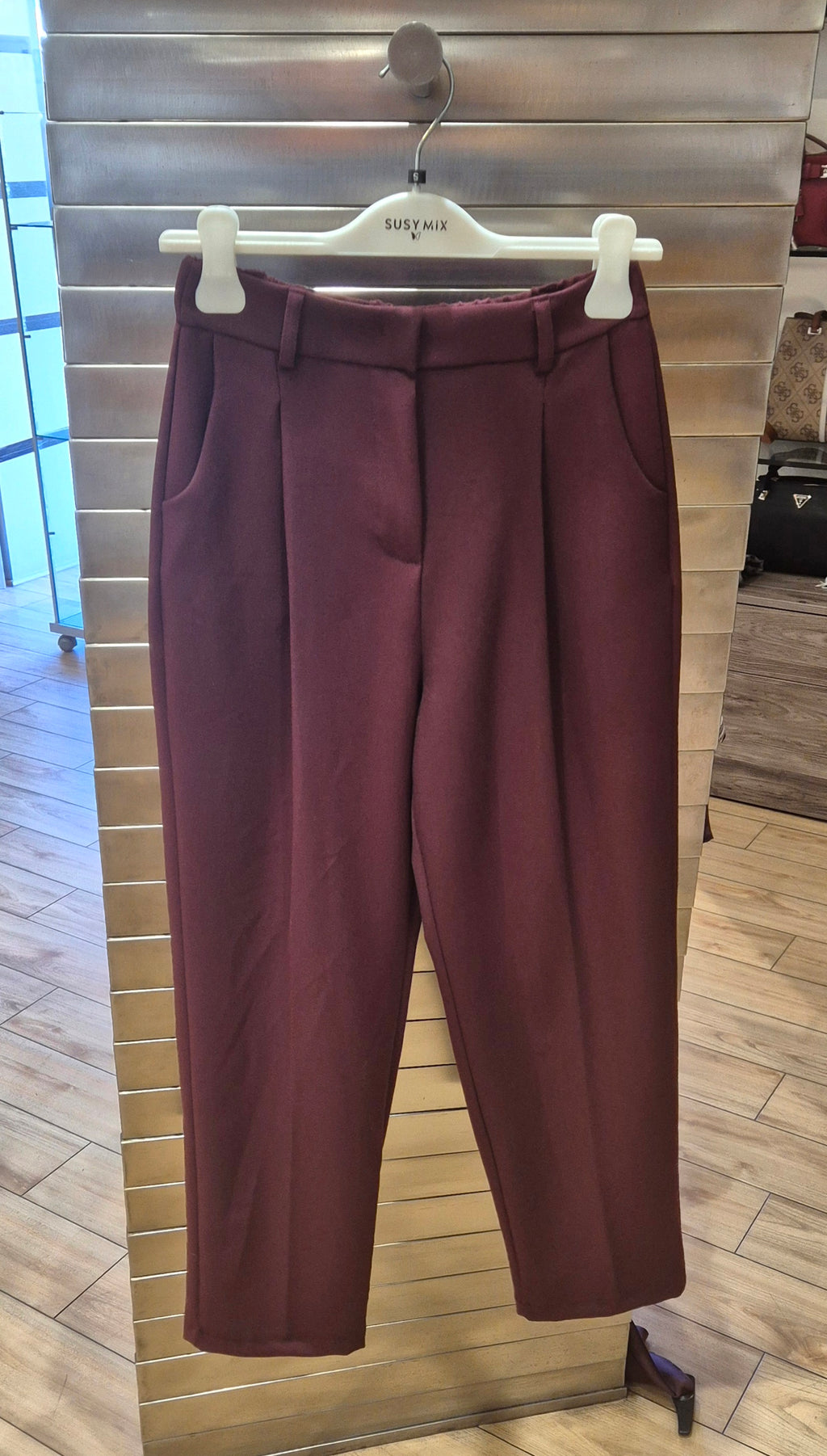 Susy mix pantalone vestibilità relaxed T1676D157UE2 bordeaux